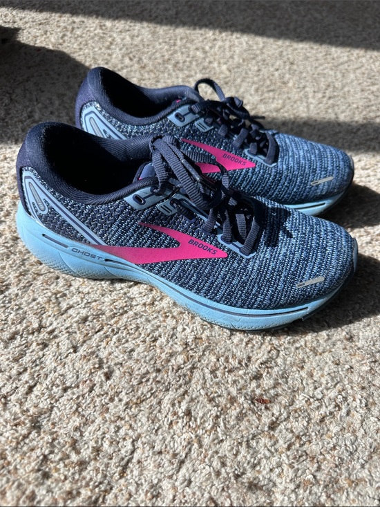 Brooks Shoes - Brooks Running Shoes - Navy with Pink and Light Blue Accents
